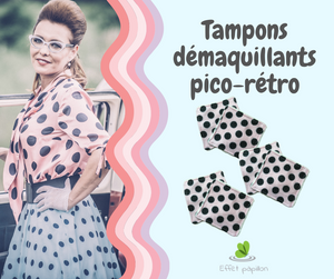 tampons démaquillants lavables motif rétro